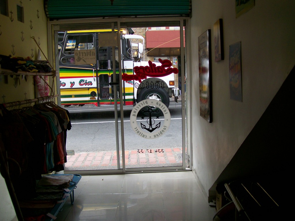 From the inside of the studio. From the inside of the studio.