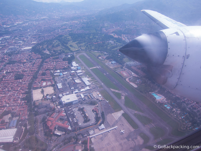Birdseye view of Guayabal and the airport 