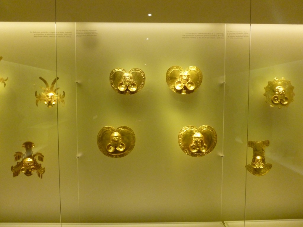 Gold from the southern region of Colombia at the Museo del Oro.