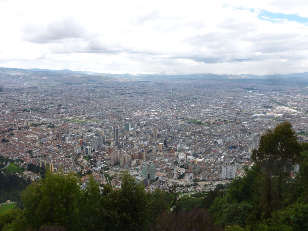 A view of the expansive city of Bogotá from atop the Monserrate. 