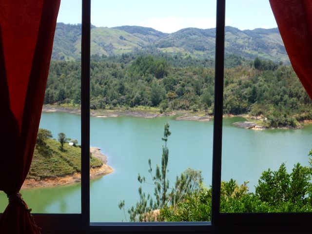 The view from my room at Hostel El Encuentro in Guatapé. 