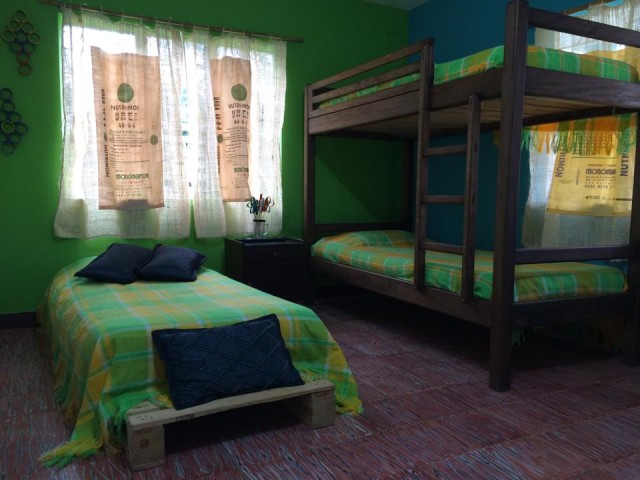 This was my room, my bed to the left, at the Golden Elephant Hostel. 