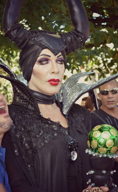Most impressive makeup transformation at the parade. Maleficent