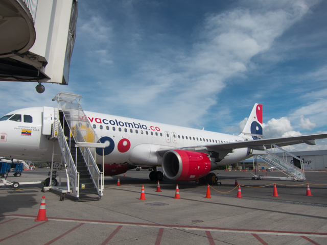 Flight at the Medellin airport