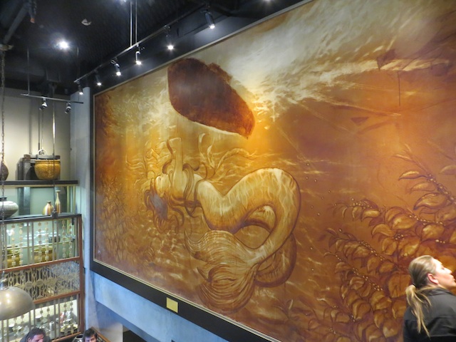 Large mural  – the “Starbucks Siren”