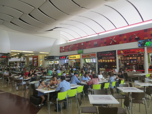 The second floor food court in San Diego mall