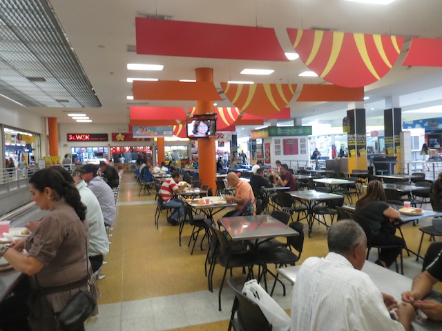 Food court in the older section of the mall