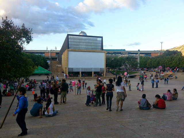 The Planetarium within the perimeter of the plaza.