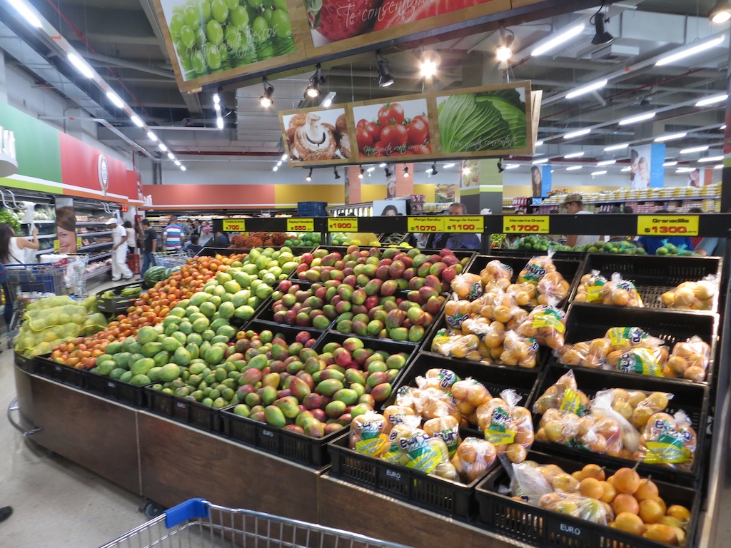 The fruit and vegetable area inside Euro