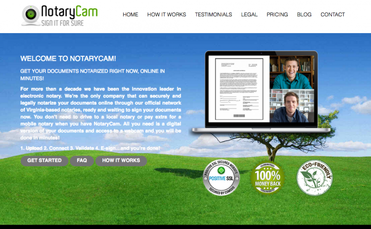 NotaryCam website – online U.S. Notary Service