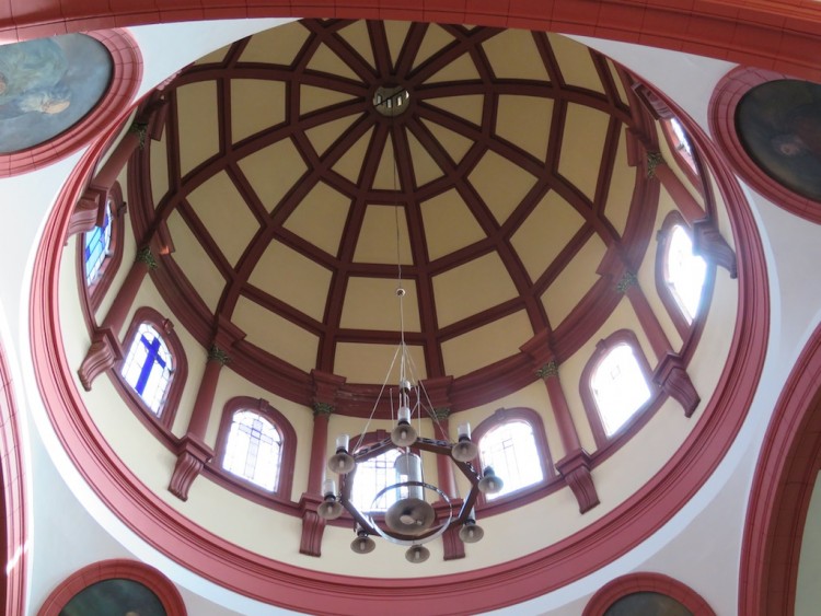 The sizeable dome inside the church