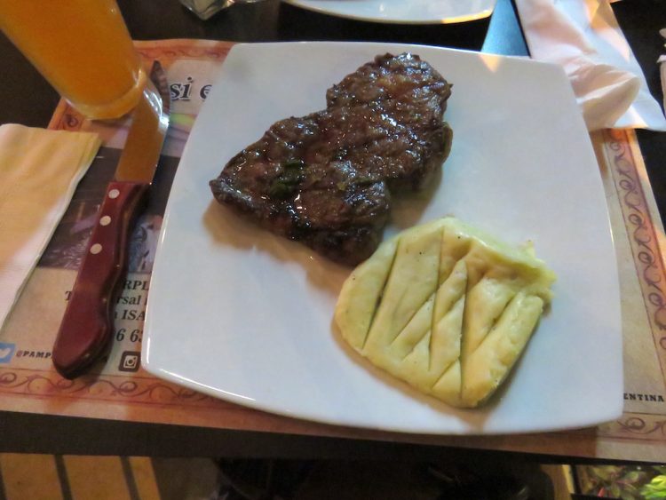 The imported New York steak