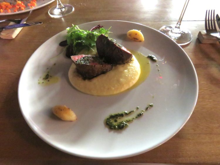 The Beef Tenderloin with roasted garlic and potato purée