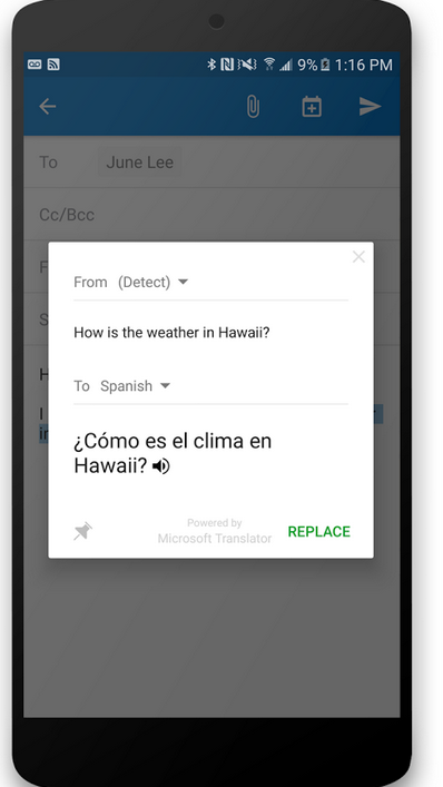 Microsoft Translator App, courtesy of Microsoft