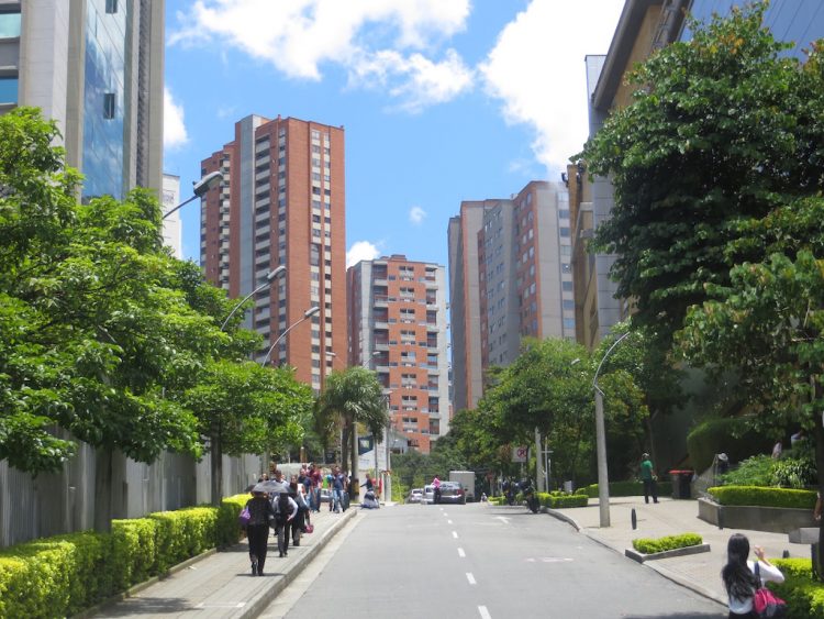 Apartment buildings in El Poblado near Santafé mall