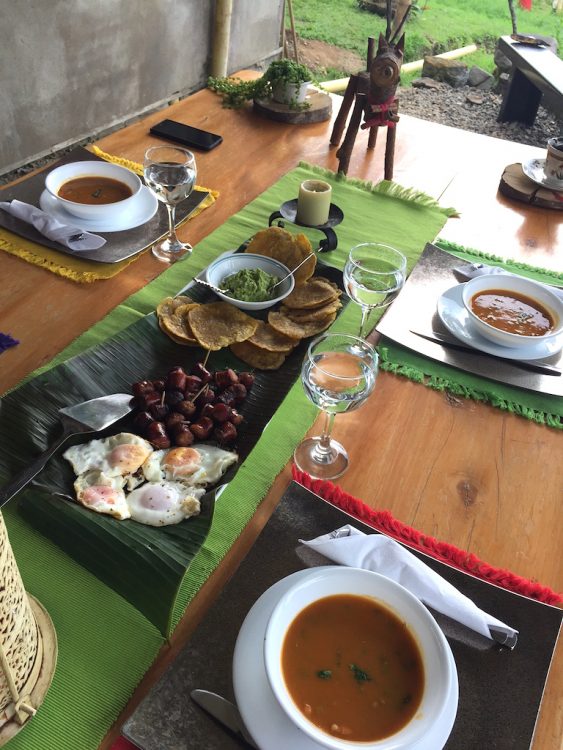 The first course of lunch at Finca Los Angeles, a small coffee farm open for tours