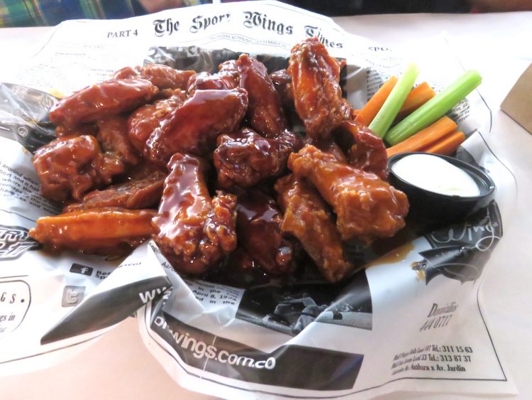 The wings at Sport Wings, with 14 different sauces to choose from