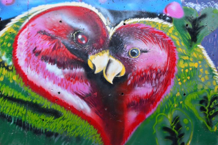 Graffiti for every relationship status: The "love birds" mural in Comuna 13