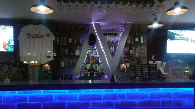 The well-stocked bar at Philly Sports Bar