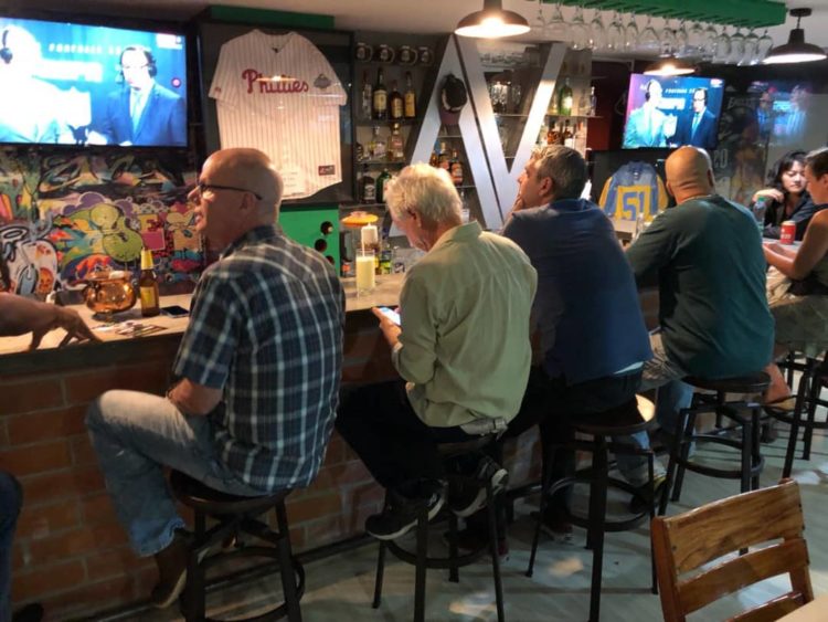 Nice long bar area for enjoying the games