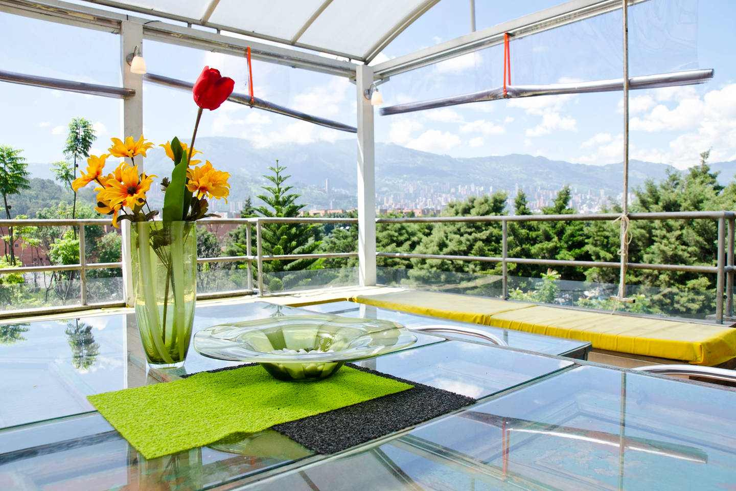 Beautiful mountain view from the rooftop of International House Medellin (Photo courtesy of IH Medellin) Hostel