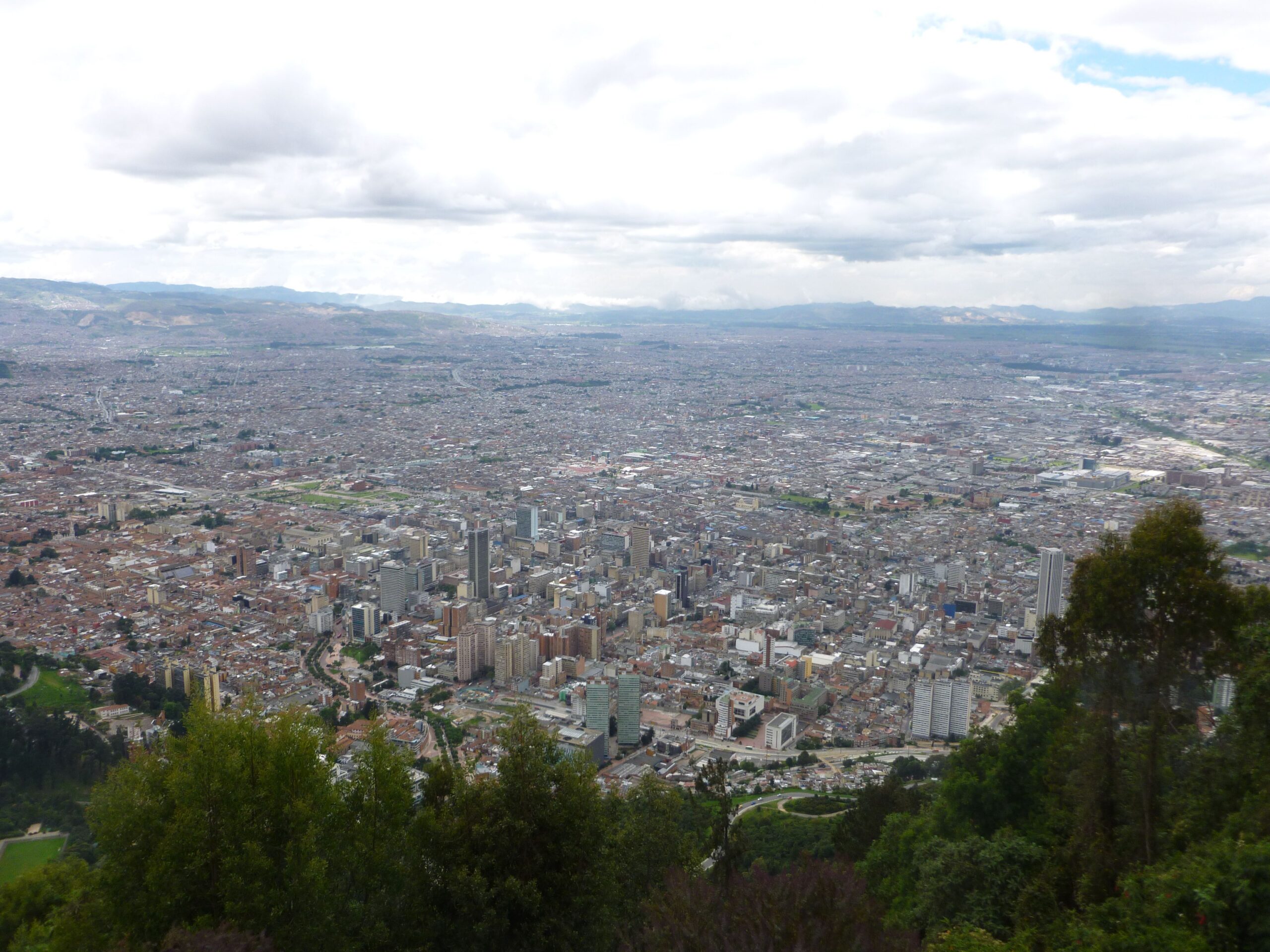 A view of the expansive city of Bogotá from atop the Monserrate. 