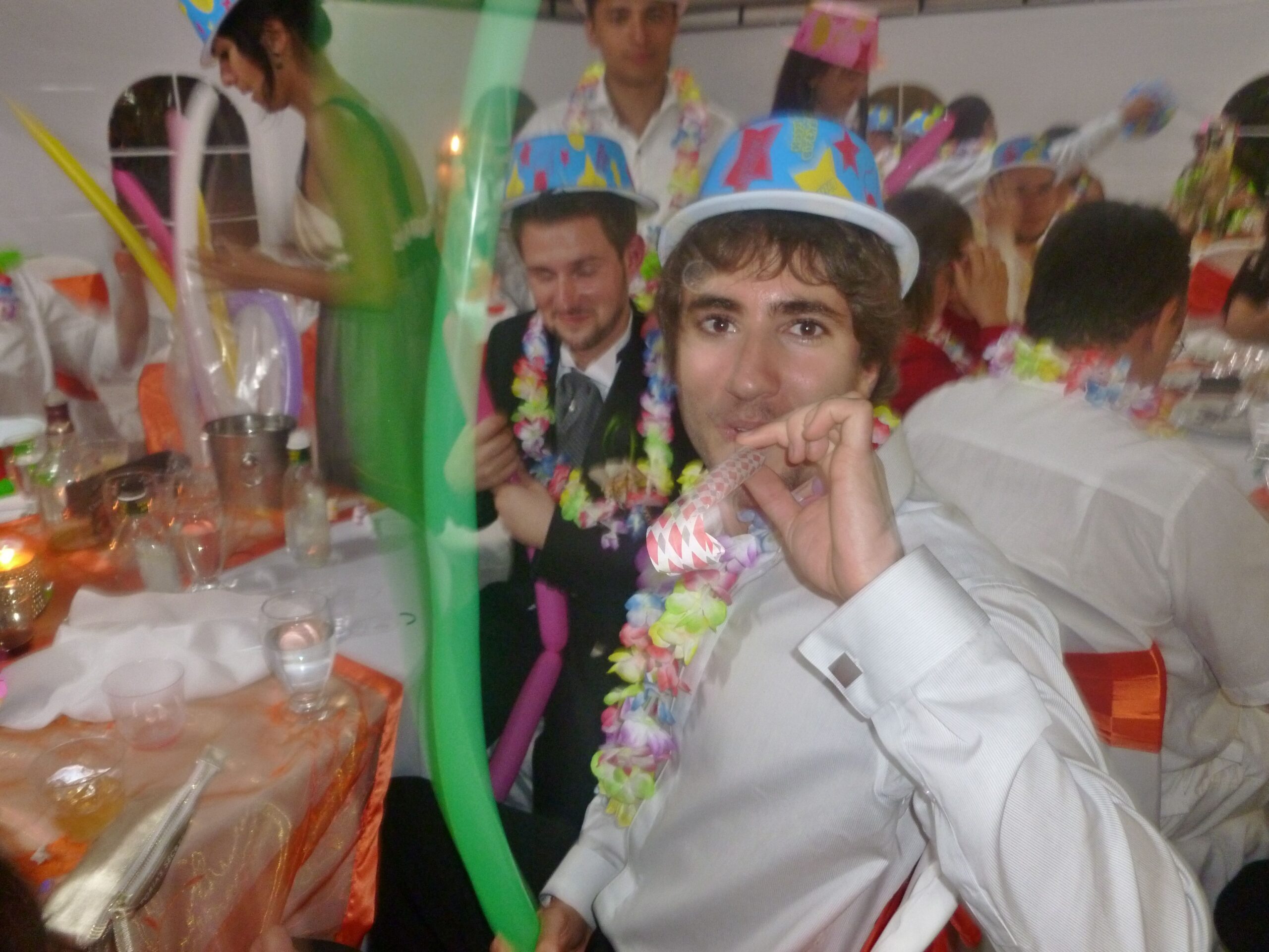 Scott, getting into the party at the reception. 