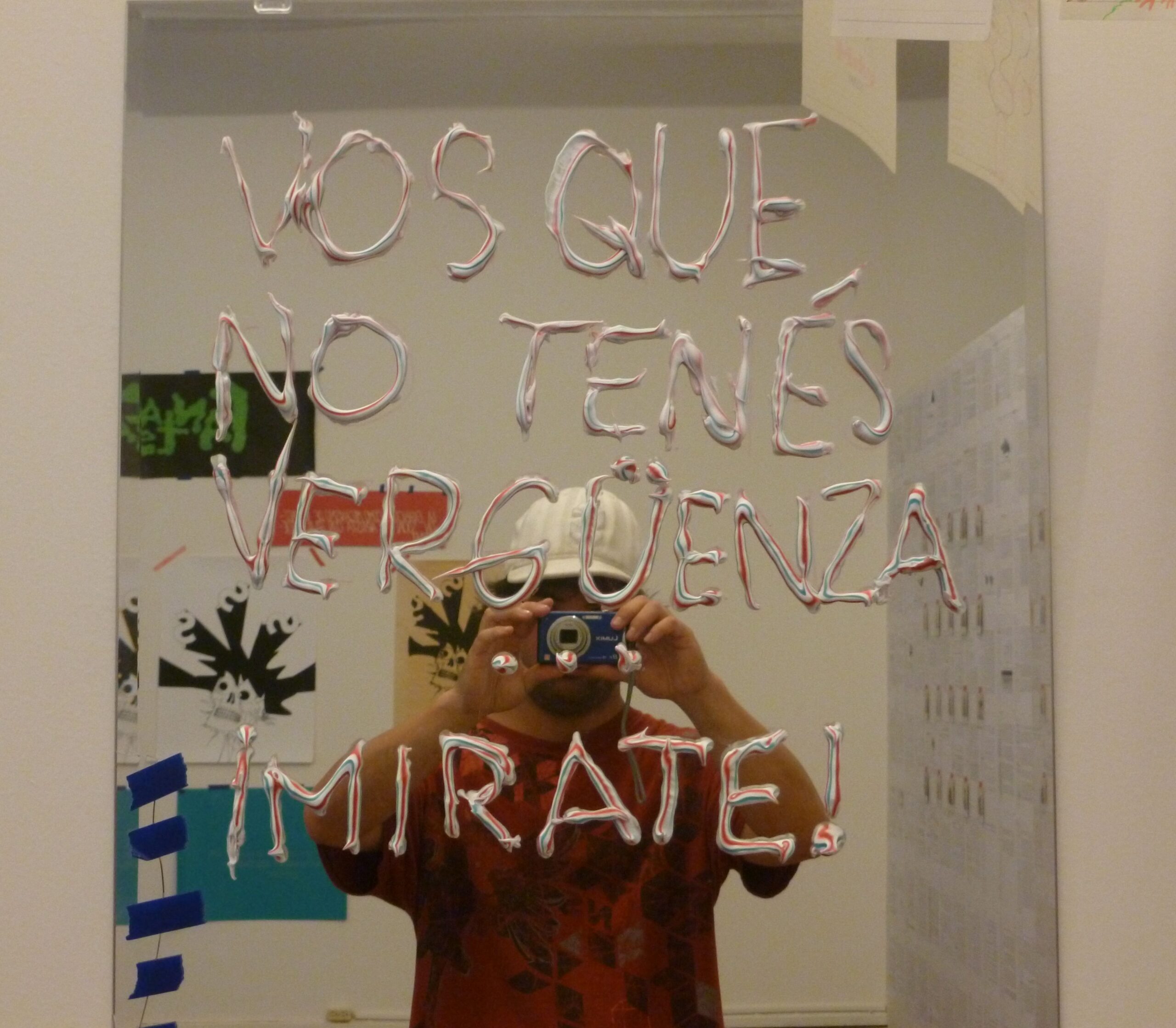 Translation: "You, who are not ashamed. Look at yourself."