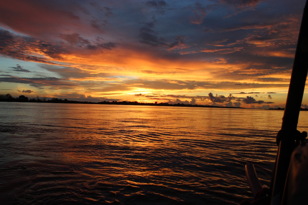Sunset over the Amazon River