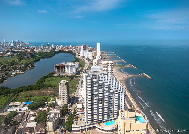 View of Cartagena from atop our building