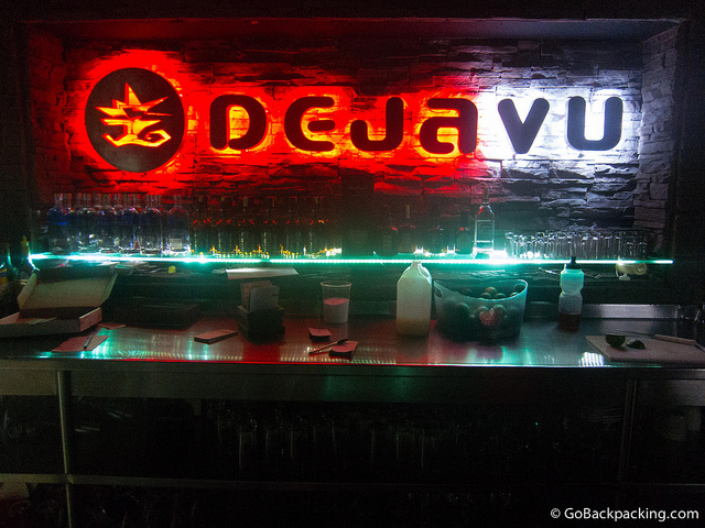 The bar at Dejavu