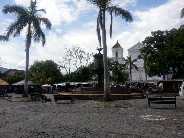 Main plaza The main church and plaza of Santa Fe de Antioquia