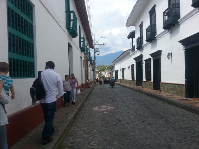 Cobblestone streets Santa Fe de Antioquia: Whitewashed buildings and narrow cobblestone streets.