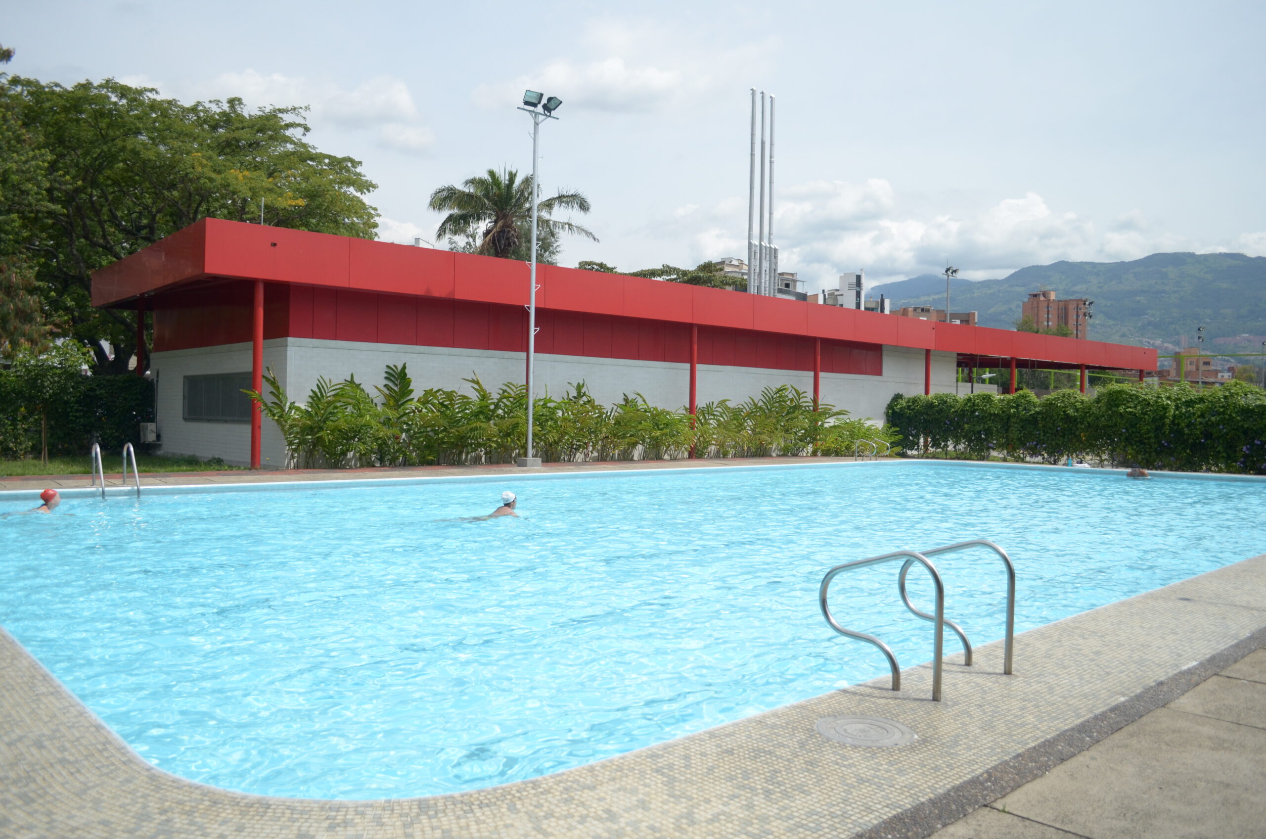 The pool is open to the public provided you have a swimsuit and a swim cap.