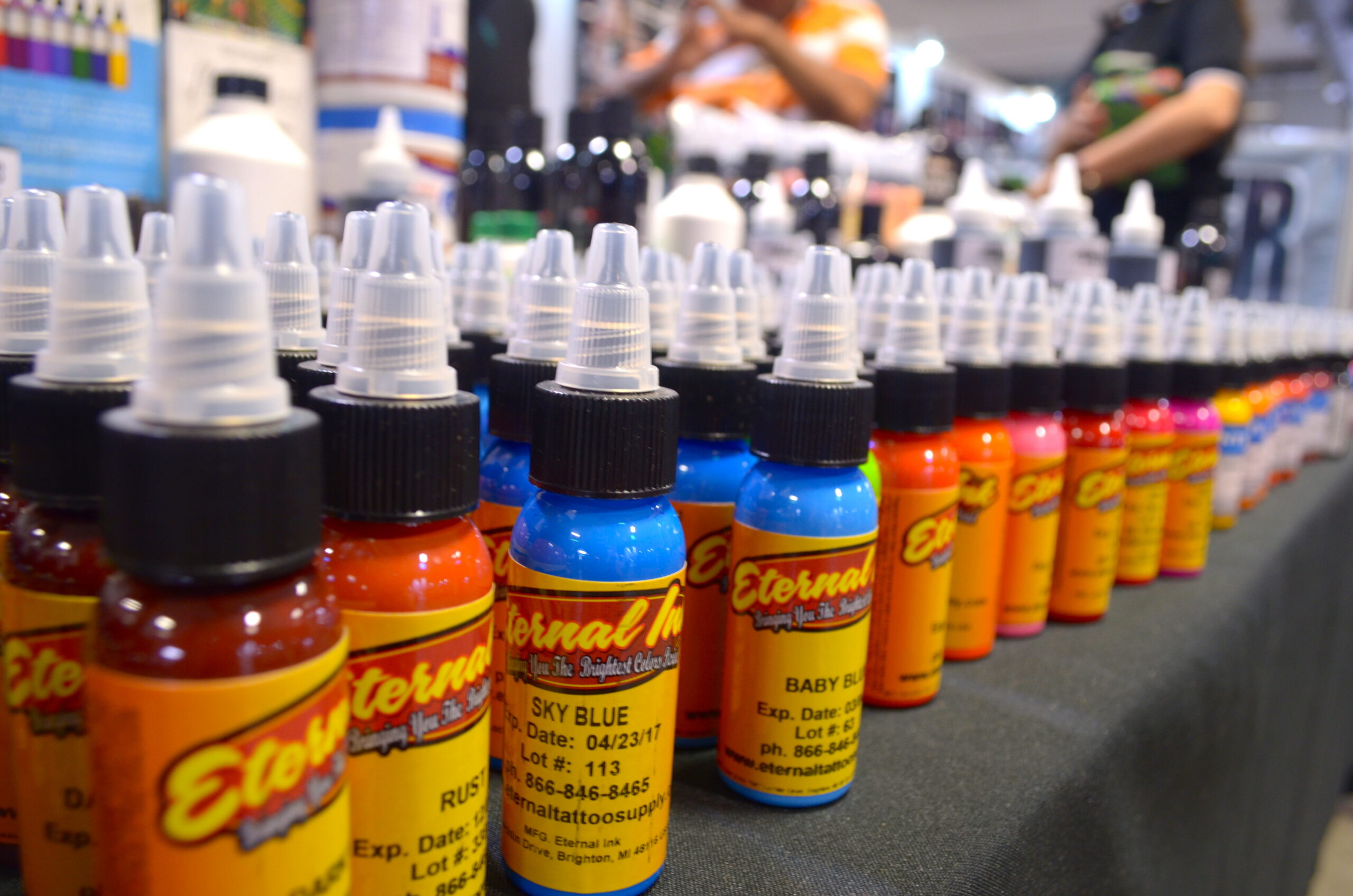 One of the many booths selling supplies.
