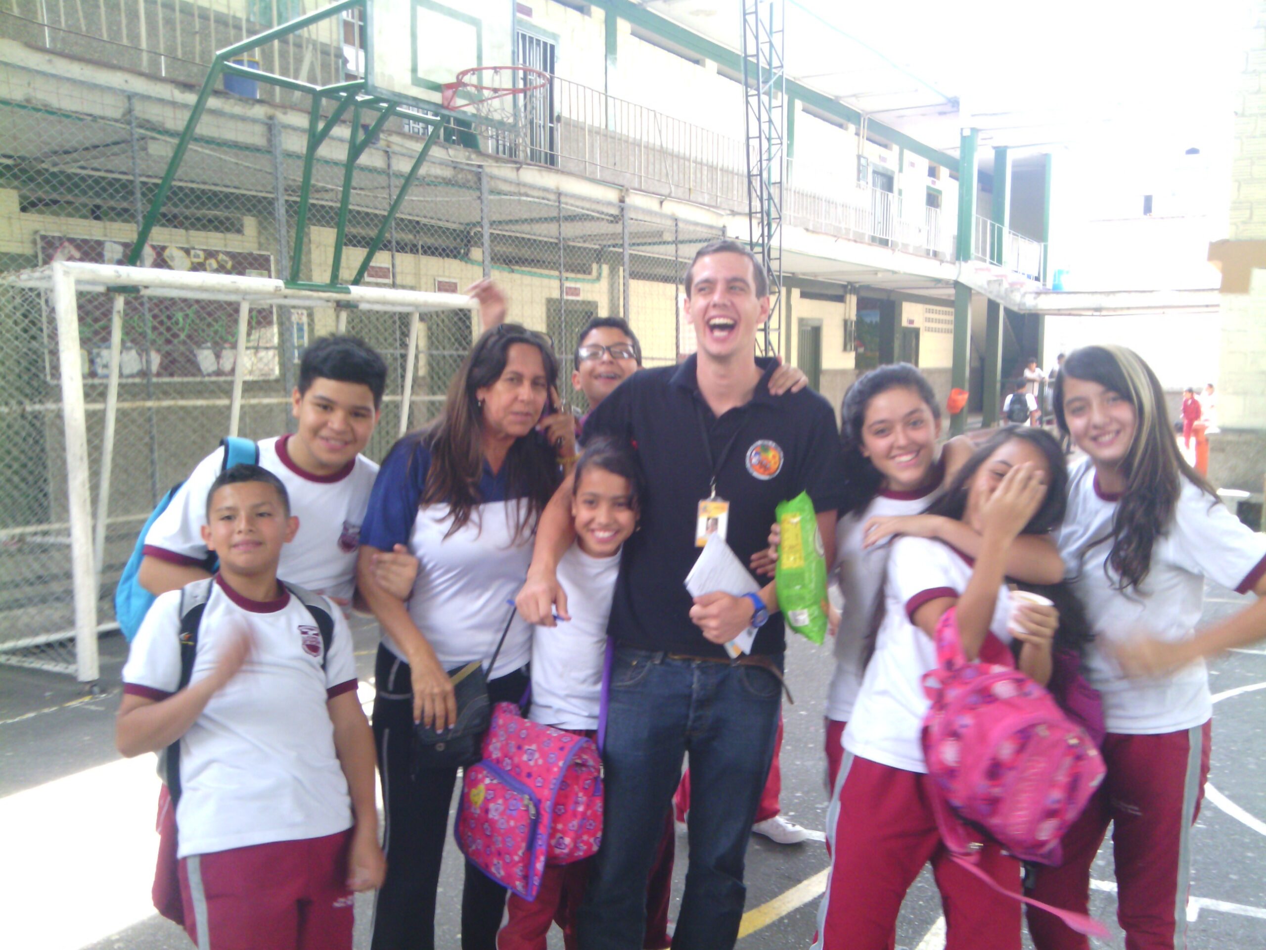 Students at Marina Orth Foundation A volunteer with students at Marina Orth Foundation