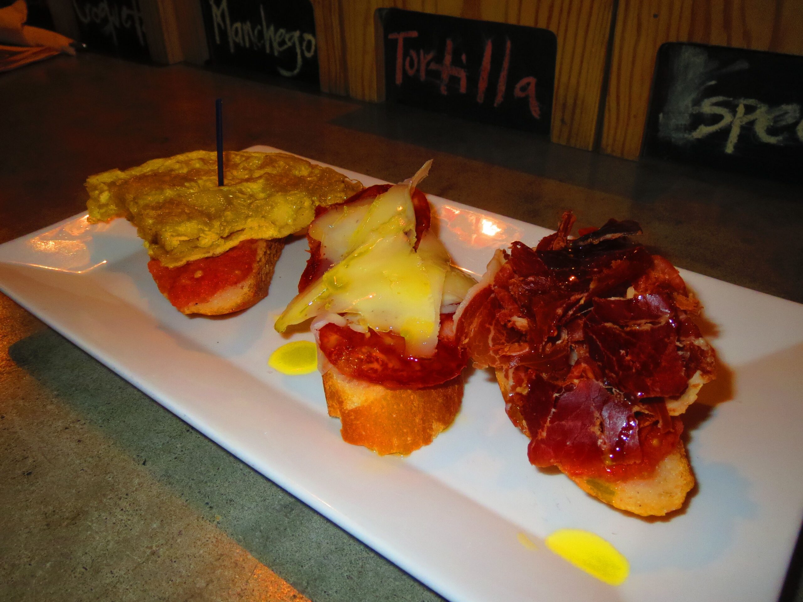 Tapas With chorizo imported from Spain, the tapas at Tarambana are as good as it gets.