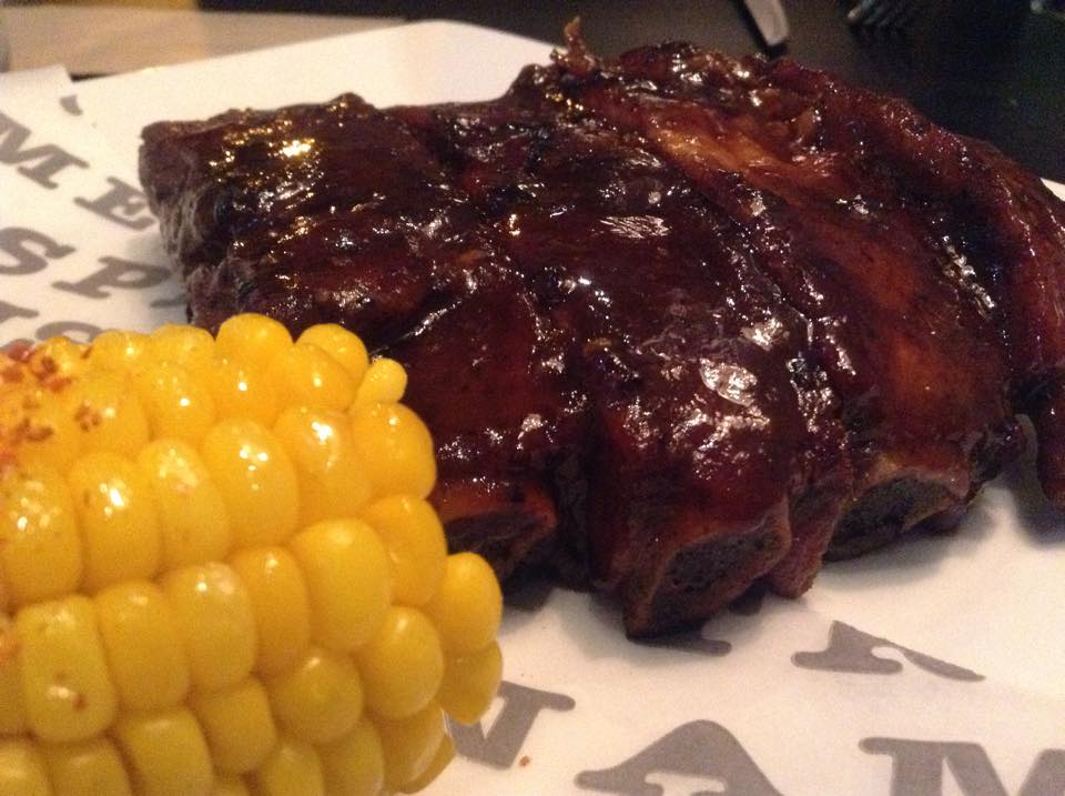 Four ribs was enough to leave me full all night.