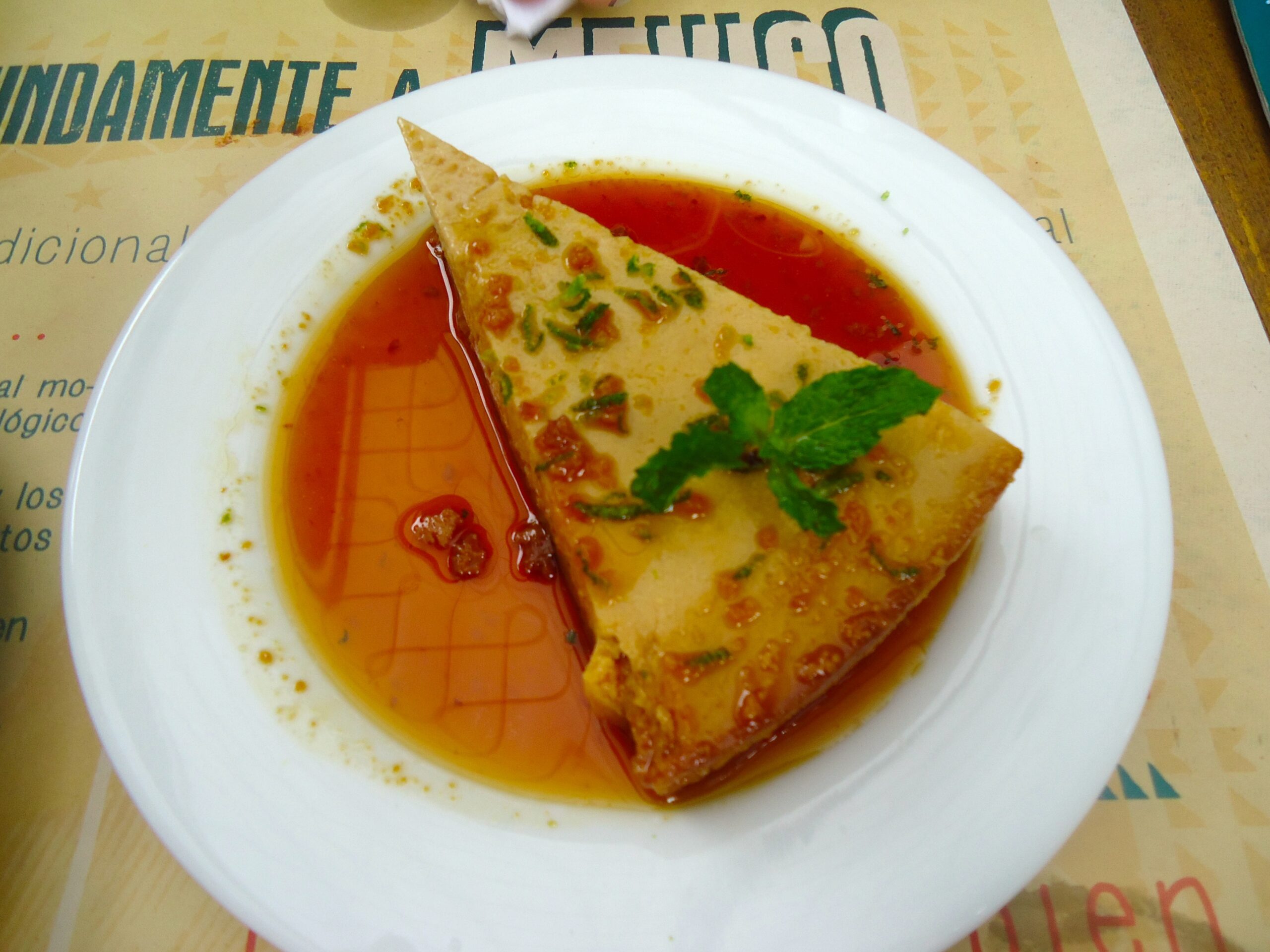 Tequila flan Chilaquiles - a taste of Mexico in Medellin