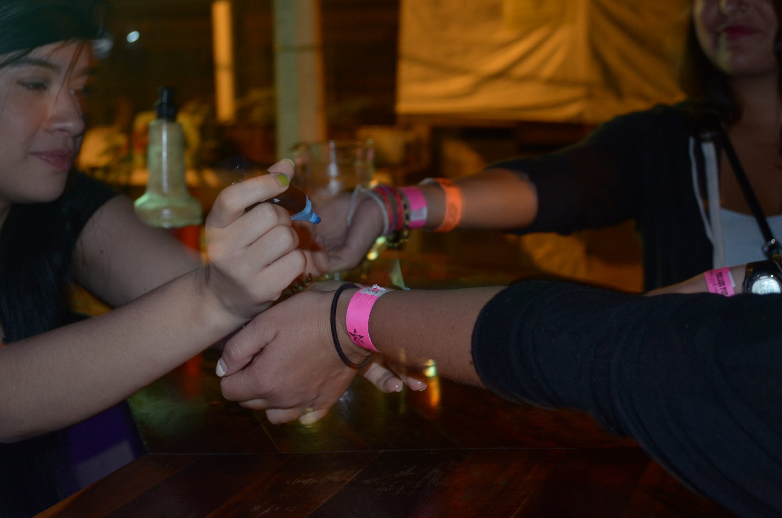 Two crawlers getting their shots at the Happy Buddha Boutique Hostel