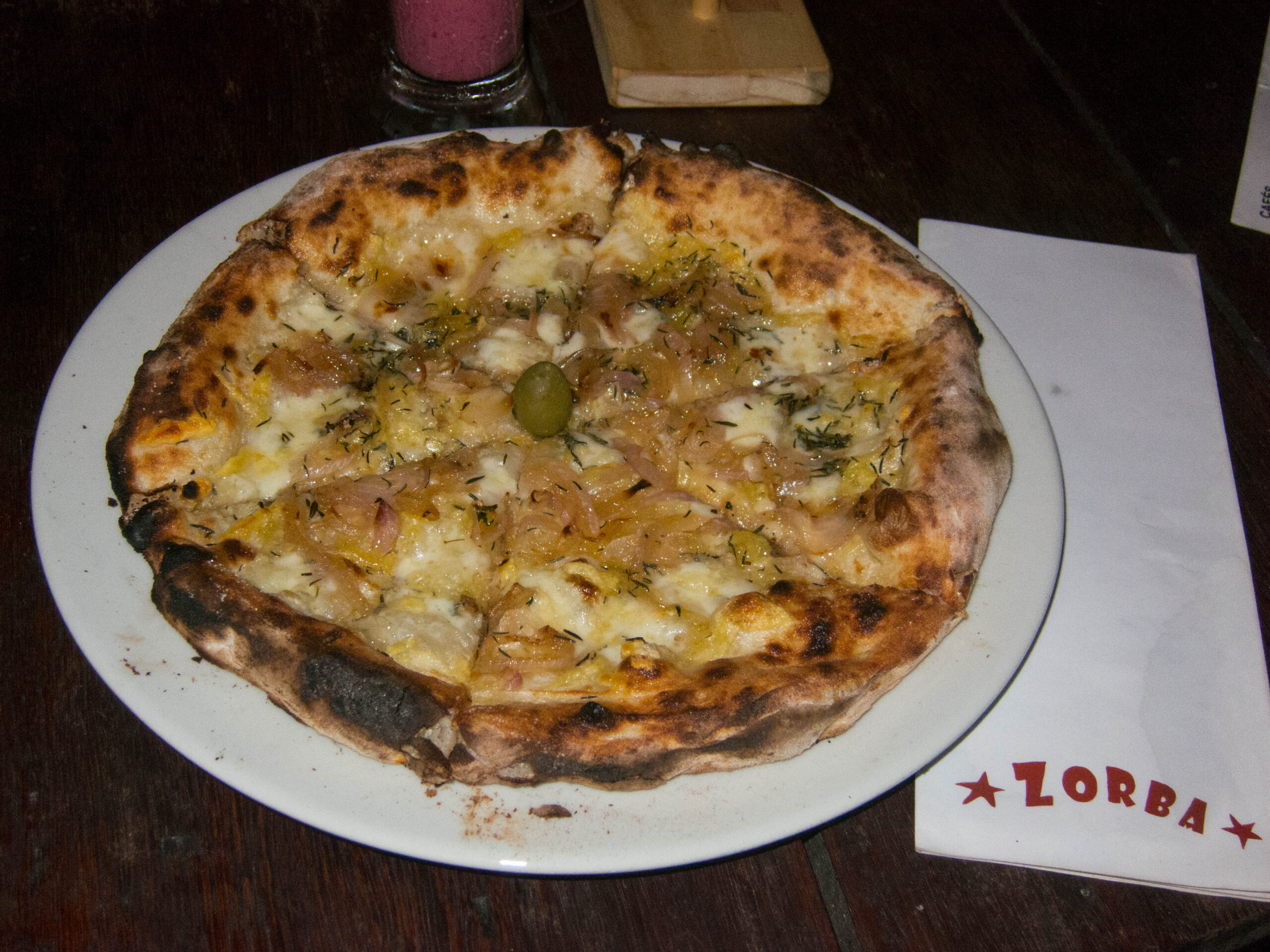 Caramelized onion pizza