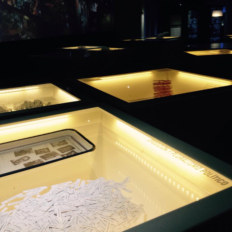 The 12 glass boxes dedicated to each stakeholder involved in the armed conflict