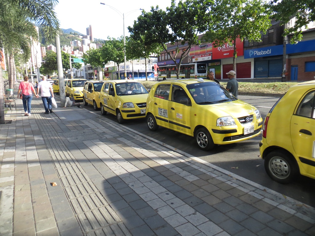Taxis lined up at Premium Plaza mall