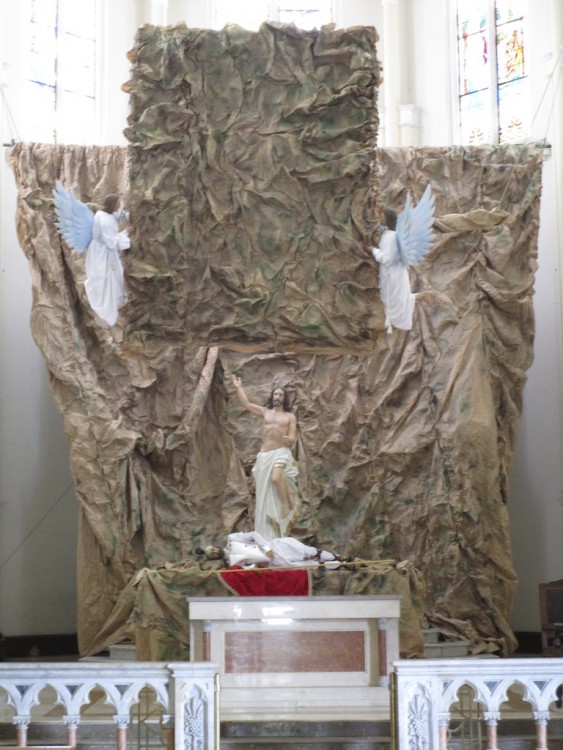 The main altar inside the church