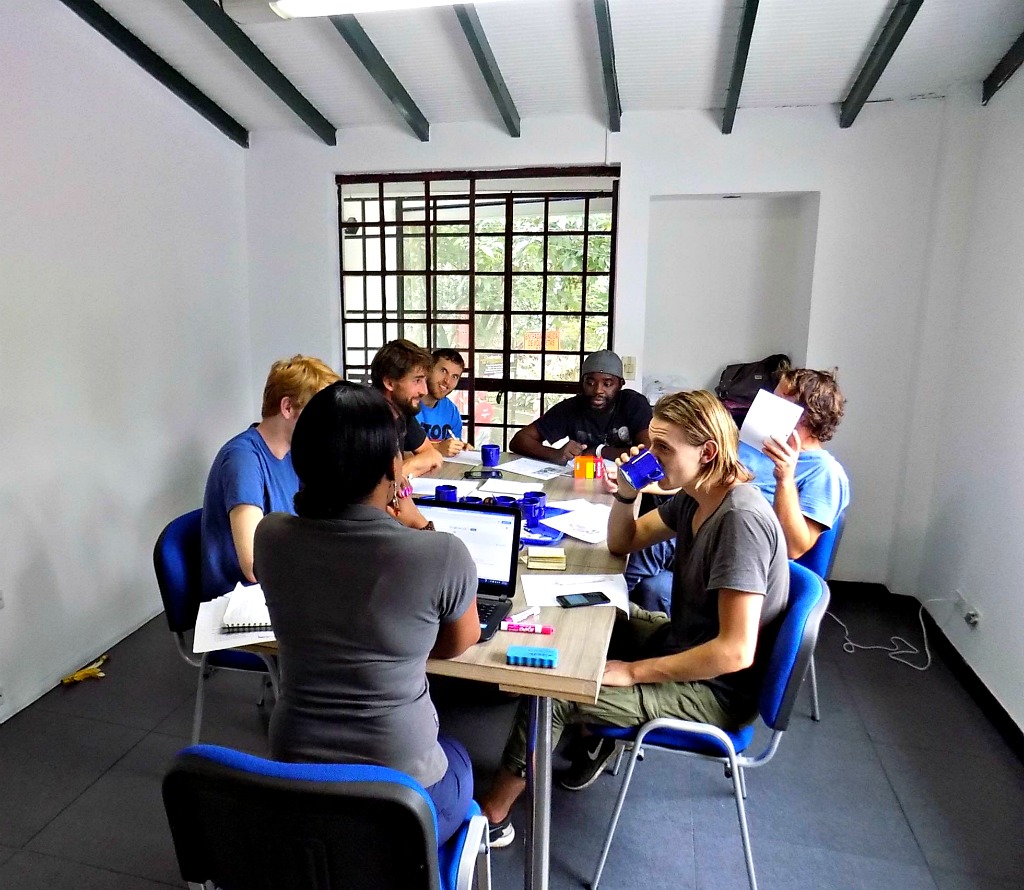 Group classes take place every morning.