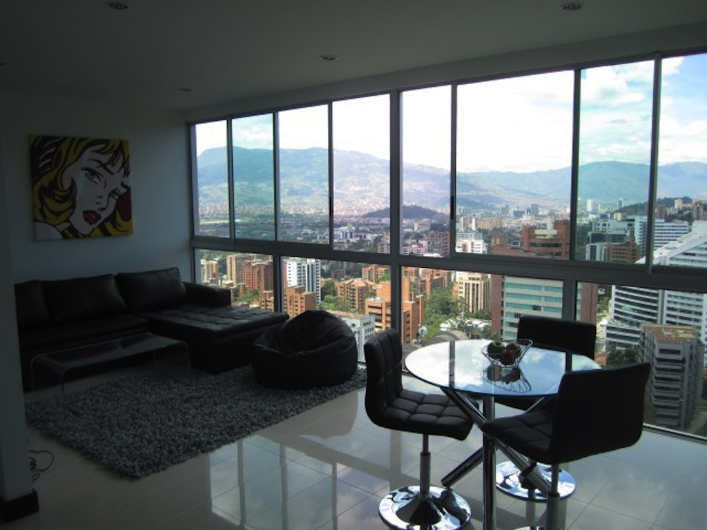 A typical furnished apartment living room in Medellín