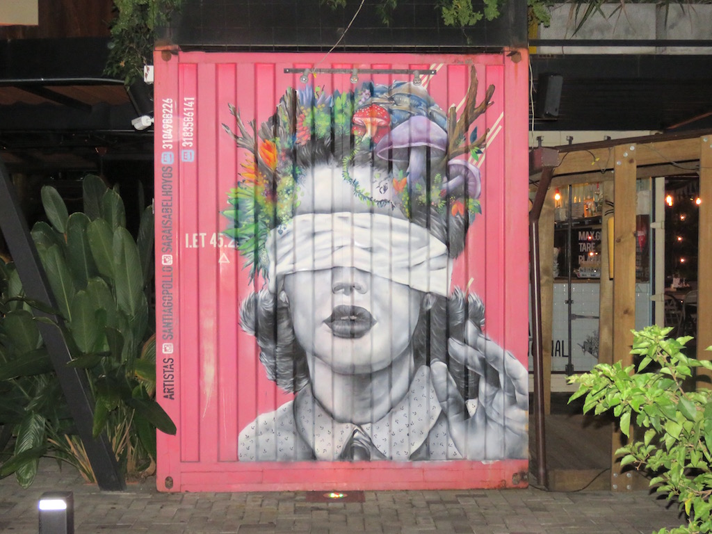 Art on one of the containers at Contenedores