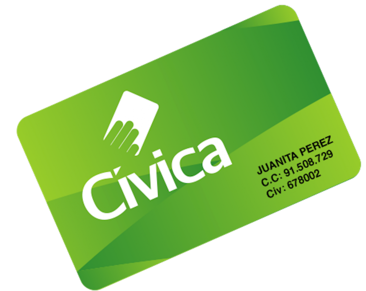 Civica card - photo courtesy of Metro de Medellín
