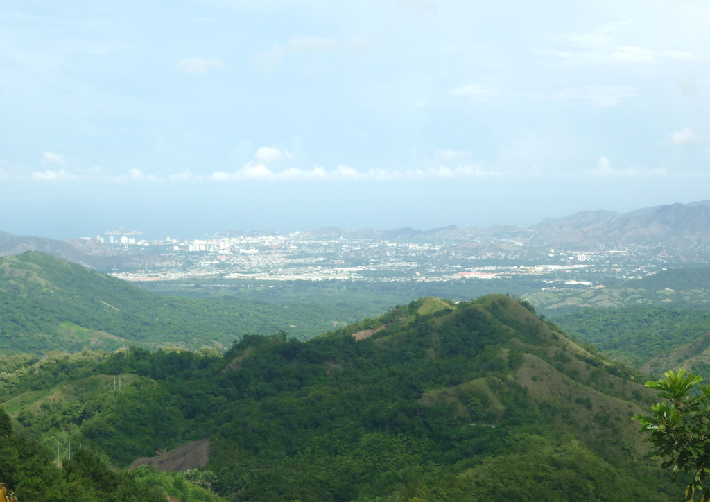 View of Santa Marta taken from the Sierra Nevada foothills