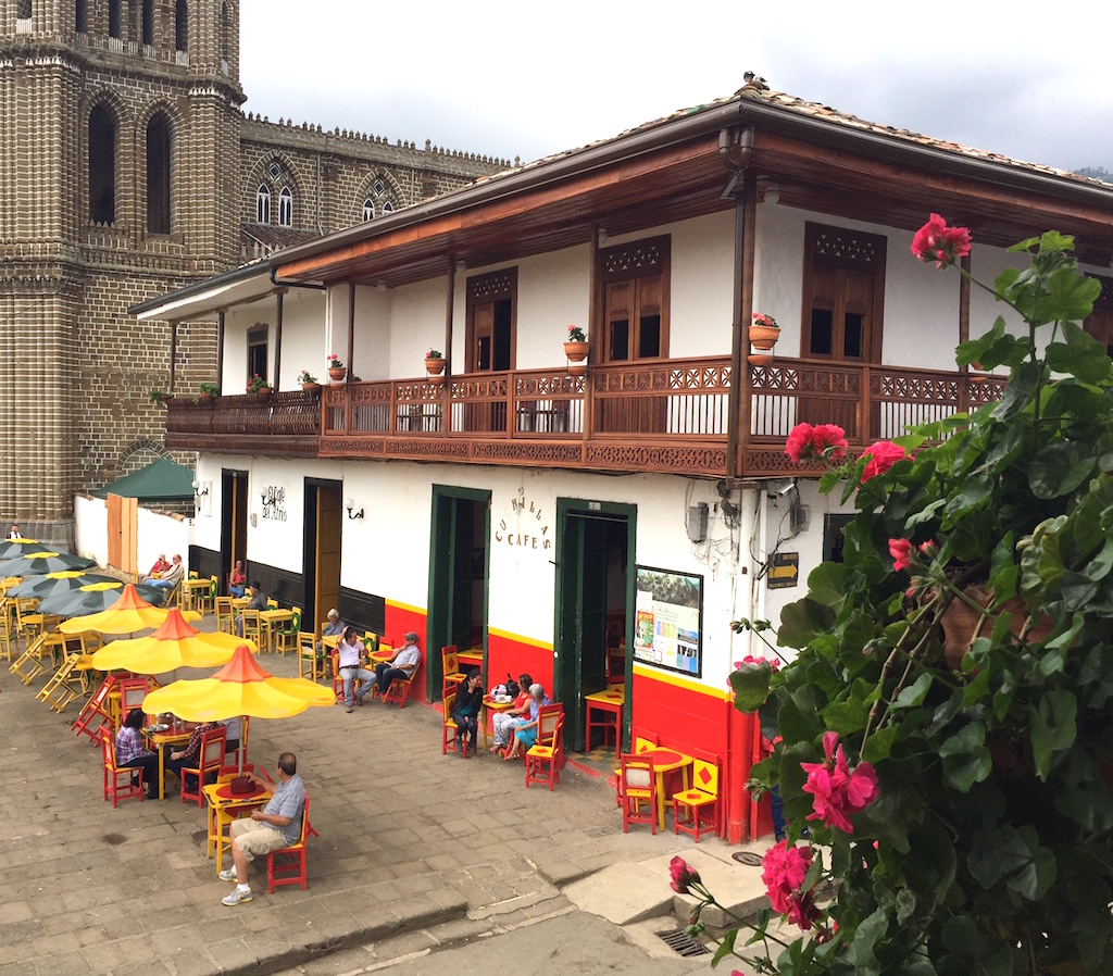 One of many cafes on the main square